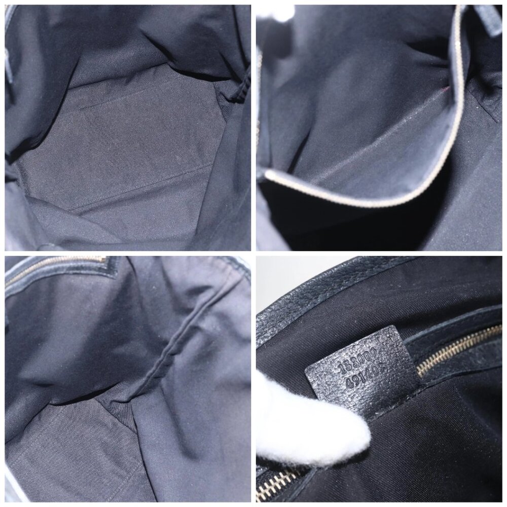 GUCCI GG Canvas Tote Bag Black Gold - Picture 15 of 16